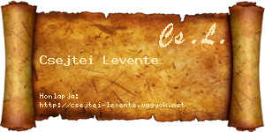 Csejtei Levente névjegykártya